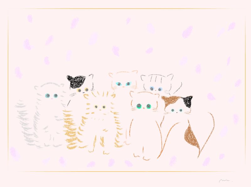桜の中のねこたち